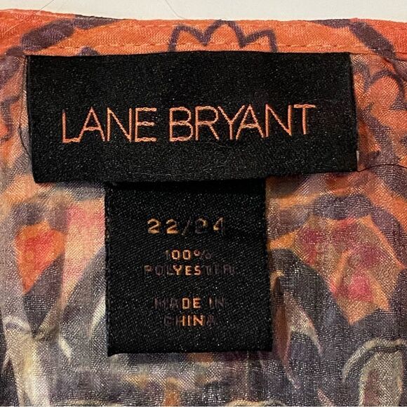 Lane Bryant Kimono Style Sheer Overlay Blouse/ Swimsuit Cover Up Women's Size 22 - Picture 4 of 11